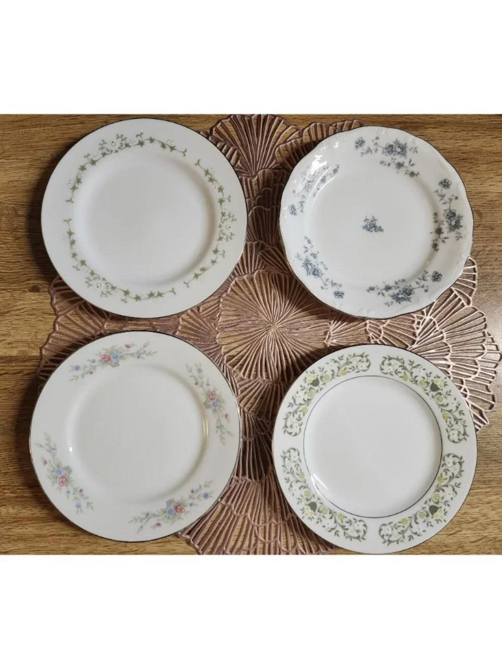 Mismatched Floral Cake Plates ~6.25